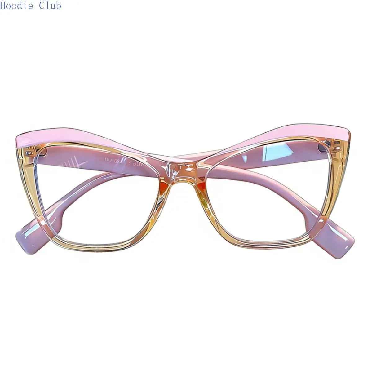 Cat Eye Blue Light Blocking Glasses for Women, Oversized Butterfly Pink Transparent Frame Eyewear, Anti Eye Strain Lenses for Gaming & Office Use, Lightweight Fashion Optical Glasses Street Style Casual Wear
