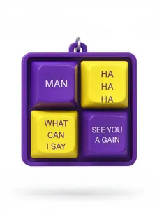 Mamba Theme 4-Key Sound Keycap Keychain Trendy Cute Keychain Purple Gold Fun Collectible Gift