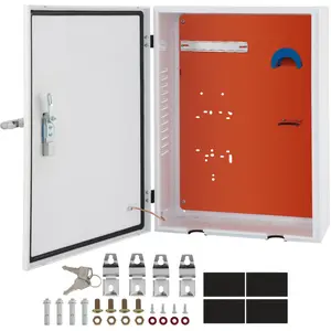 VEVOR Tesla Charger Station Box, Summervibes, 28\'\' x 20\'\' x 10\'\', Outdoor Cable Box Charging Box Cable Organizer, IP32 Waterproof Dustproof Cool Roll Steel Electrical Enclosure Box, for Tesla Wall Connector