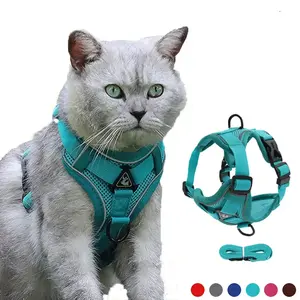 Dog Cat Harness Escape Proof Breathable Leash for Walking Outdoor Easy Control Pet Dog Cat Leash Reflective Harness