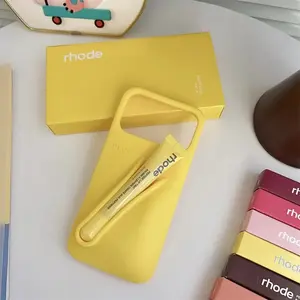 RHODE Fashion iPhone Case with Lip Balm Holder – Soft Silicone for iPhone 11–17 Pro Max
