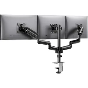 Triple  Mount for 13-27 inch  Screens, Gaming 3  Desk Mount with Arm Holds 19.8lbs, Triple Monitors Stand with Tilt, Swivel, Rotation, VESA 75x75, 100x100mm