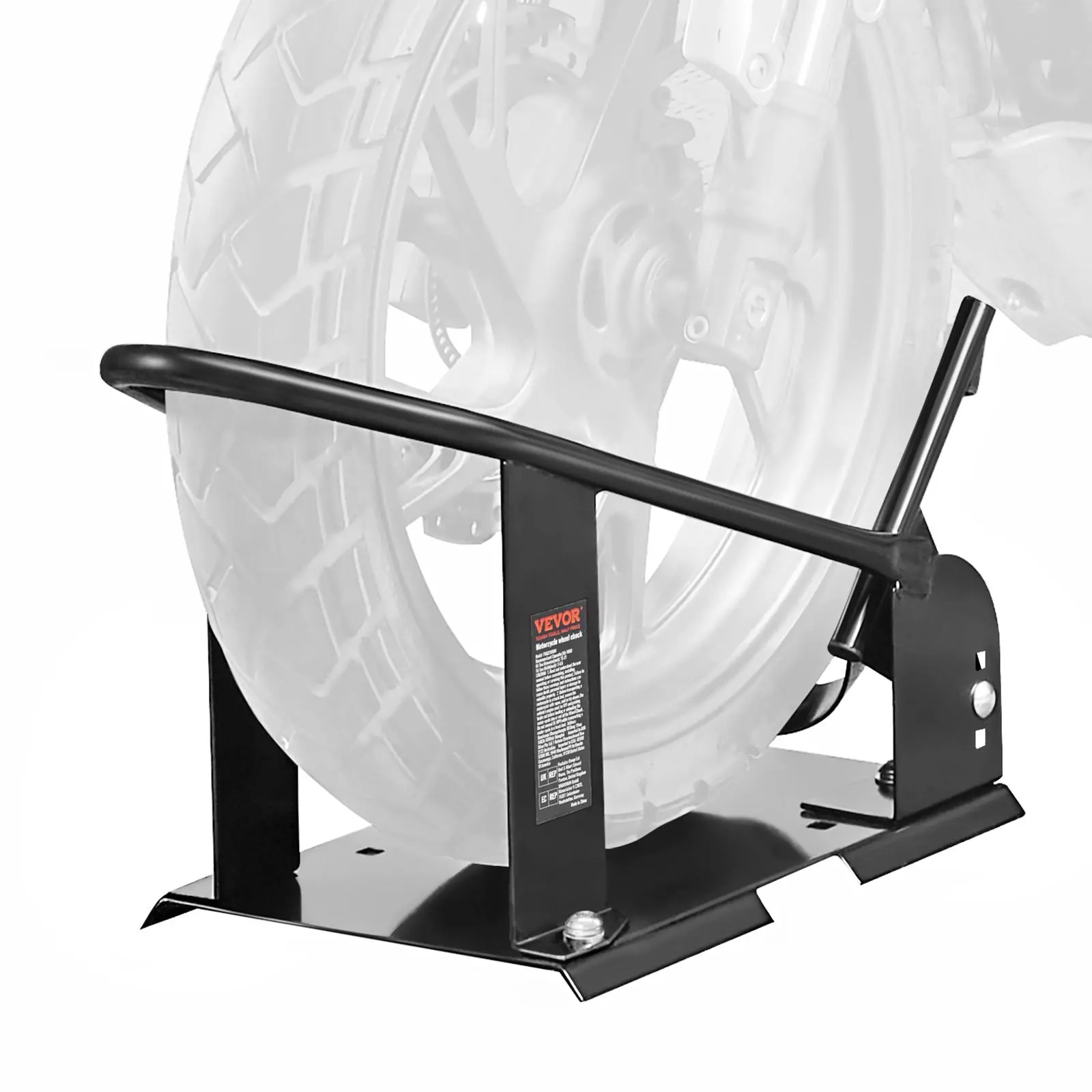 【DealsForYouDays】VEVOR Motorcycle Wheel Chock, 1800 lbs Capacity Wheel Cradle Holder, Heavy-duty Steel Motorcycle Front Wheel Stand with 3 Adjustable Holes, For 15"-21" Off-Road Motorcycles, Standard Motorcycles