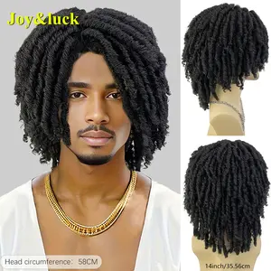 Men's wigs, African curly hair wigs, high-quality synthetic fiber wigs, multiple colors available, fashionable and realistic