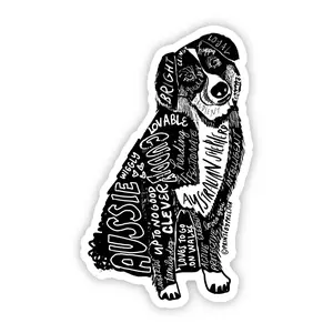 Australian Shepherd Dog 4-inch Vinyl Sticker, Pet Stickers