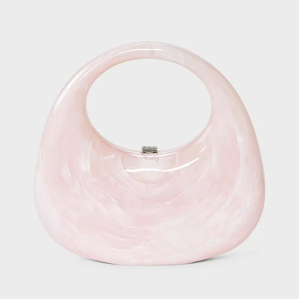 Crescent Marble Minaudiere Clutch - A