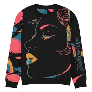 Black Rainbow knitted crew neck sweater