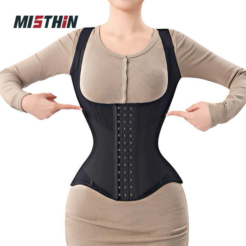 MISTHIN Waist Trainer for Women for Tummy bridle Sports Workout Hourglass Vest Waist Cincher with Adjustable Shoulder Strap