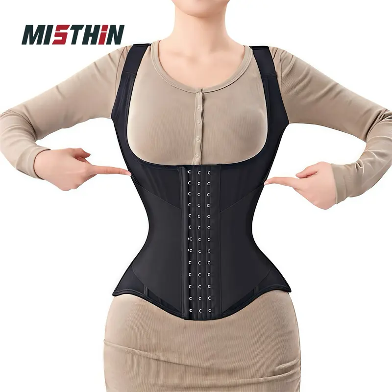 MISTHIN Waist Trainer for Women for Tummy bridle Sports Workout Hourglass Vest Waist Cincher with Adjustable Shoulder Strap