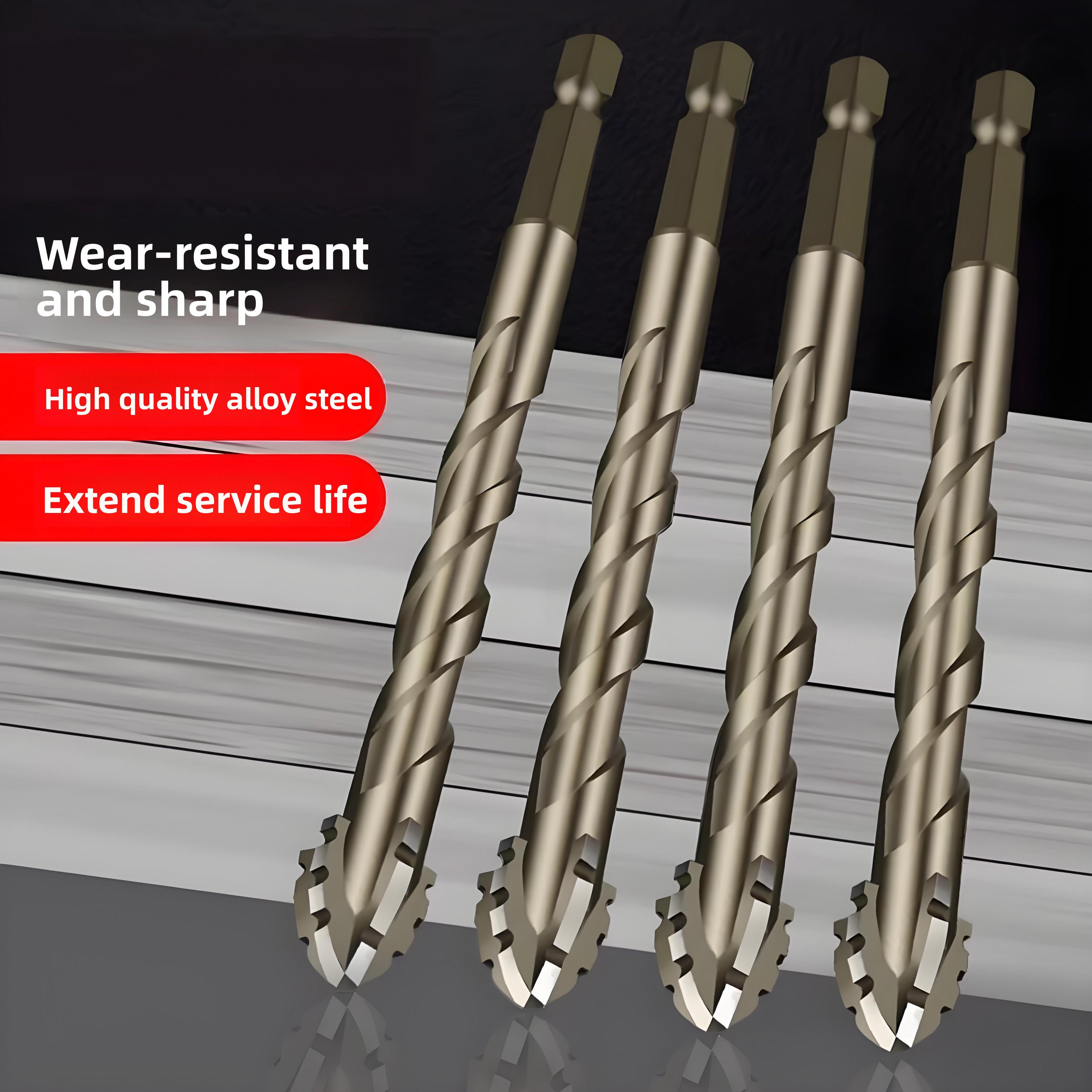 5Pcs Masonry Drill Bit Set/multipurpose drill bit with Industrial Carbide Tip, Sawtooth Eccentric Design, Ideal for Drilling Tiles, Ceramics, Glass, Marble, Concrete, Stainless Steel.