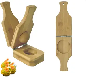 Bamboo Tostones and Plantain Press - 2-in-1 Tostones Smasher and Plantain Cup Maker for Authentic Caribbean Flavor Kitchen Oil
