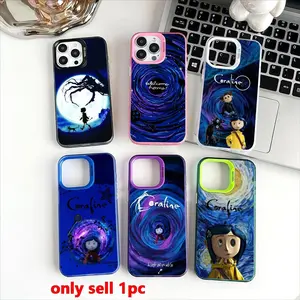 Anime C-Coraline Protective Phone Case Cover Holographic Silver Phone Case for iPhone 17 16 15Pro Max – Iridescent Rainbow TPU, Shockproof, Anti-Fingerprint, 2026 New Gift for Women men