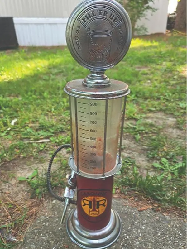 Hand-Painted Red Rocket Fuel Drink Dispenser - Fallout Inspired "Diesel Fusion" Barware - One-of-a-Kind Weathered 1000ml Decanter