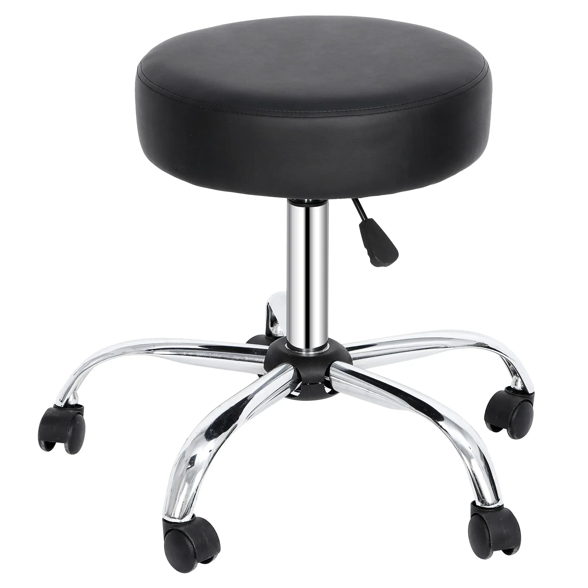 Adjustable Hydraulic Styling Chair - Sturdy Metal Indoor Classic PU Leather Backless Salon Stool, Easy-Install Commercial Furniture with Gas Rod Base for Spa, Tattoo Use