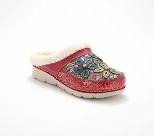 L'Artiste by Spring Step Leather Warm Lined Clogs-Honestela