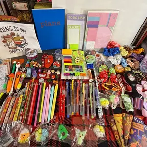 Melsie's  Jumbo Bookish Charms Beads Dual End Glitter Markers Gel Pens Office Stationary Supplies Junk Journal Stationery Stickers Bath Beauty Shower Self Care Relaxation Spa Gift Set Coloring Books Bundle