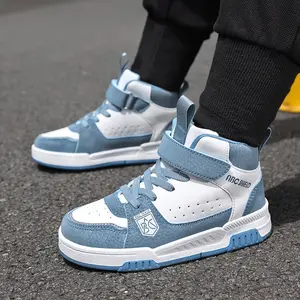 Youngsters' High-Top Sneakers - Breathable, Non-Slip Casual for Boys & Girls with Hook-and-loop Fastener Closure, Perfect All Seasons