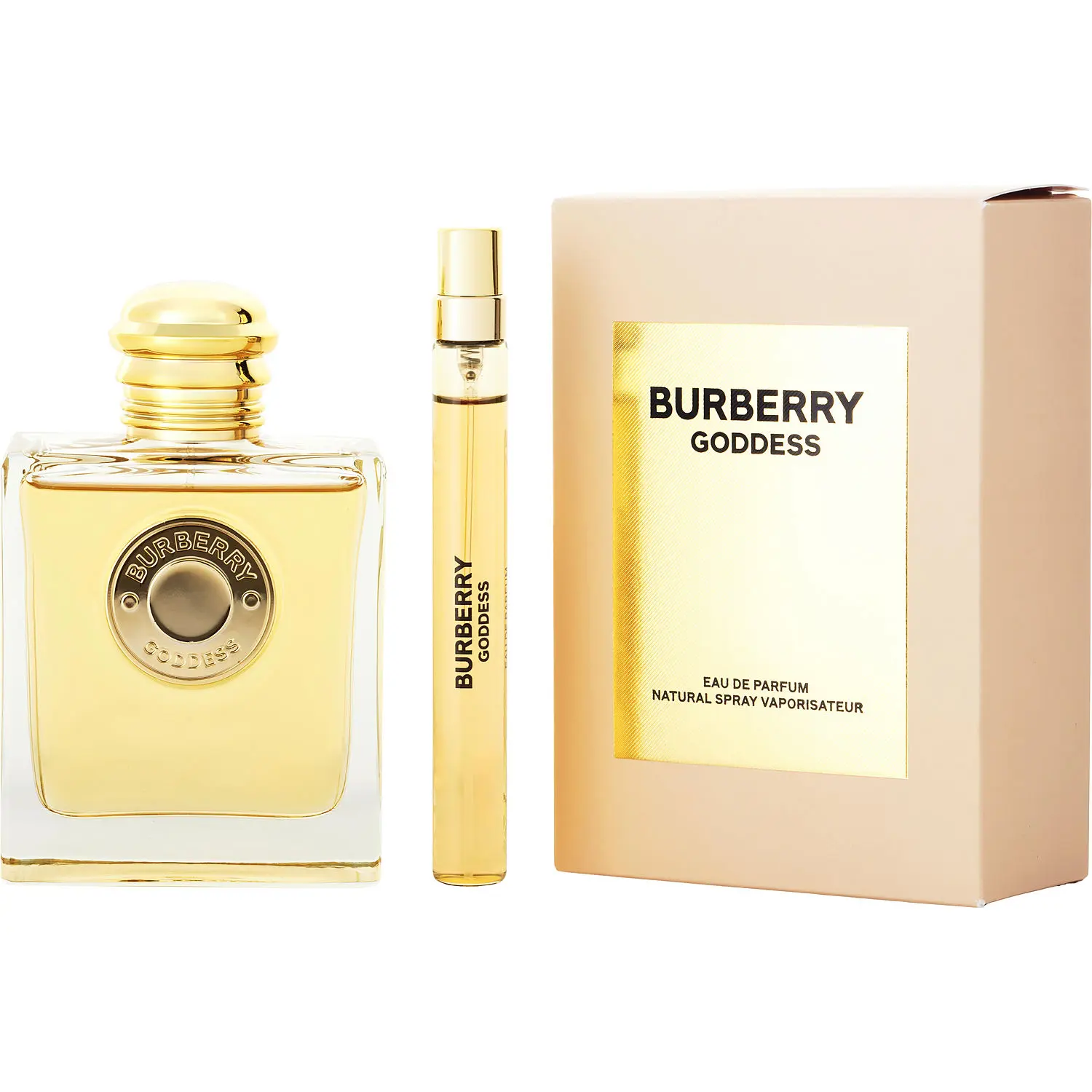 Burberry Goddess Set-Eau De Parfum Spray Refillable 3.3 Oz & Eau De Parfum Spray 0.33 Oz Mini For Women Burberry Goddess Set-Eau De Parfum Spray Refillable 3.3 Oz & Eau De Parfum Spray 0.33 Oz Mini For Women