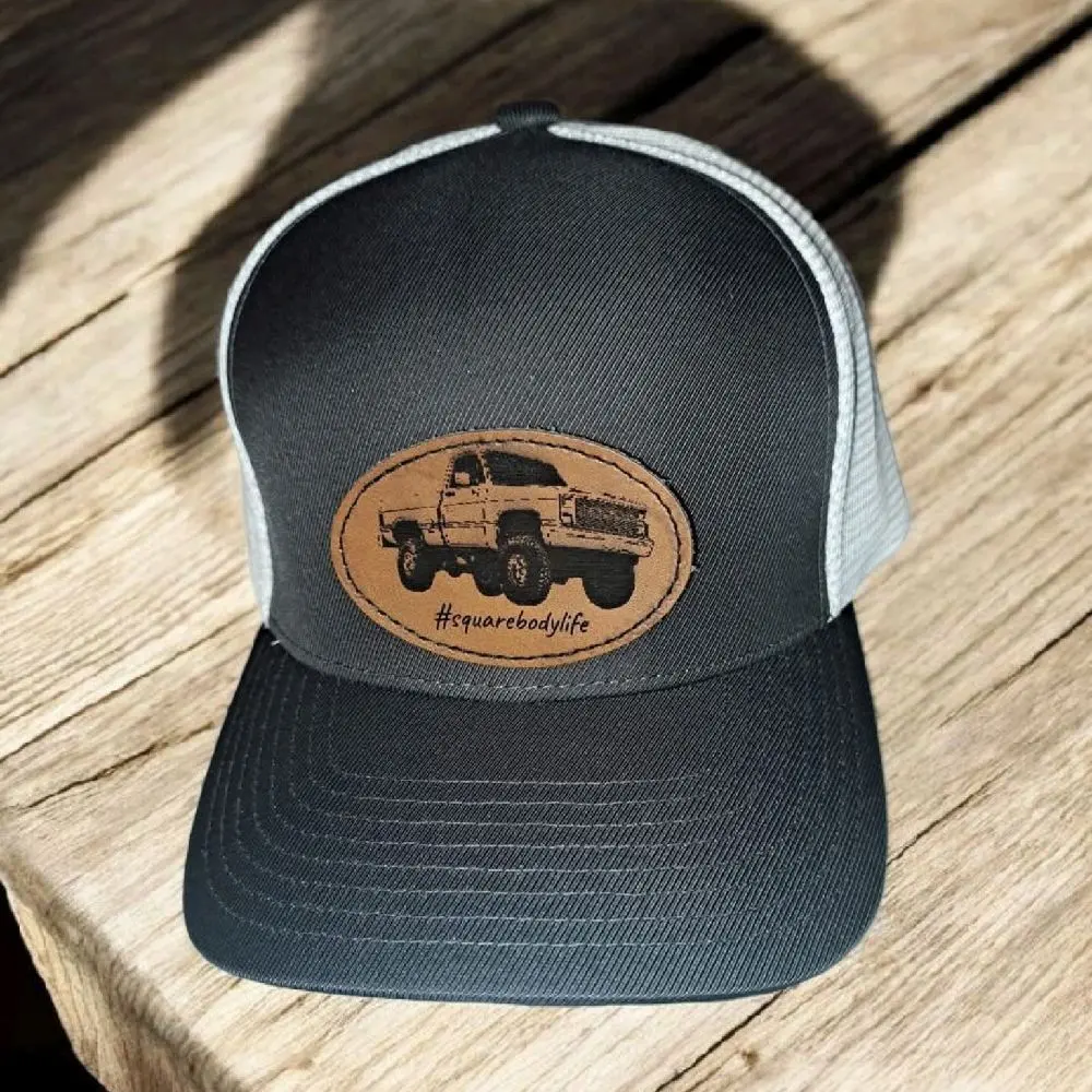 Squarebody Trucker Hat with Classic Pickup Truck Patch #squarebodylife Adjustable Fit for Outdoor Enthusiasts