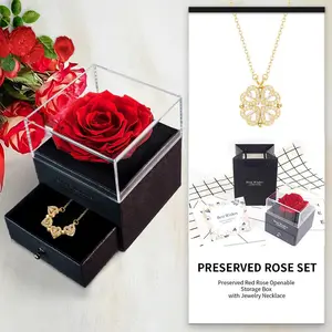 Necklace gift box Faux flowers