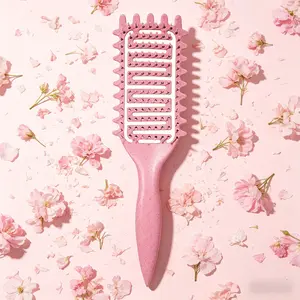 Fashion Vented Cushion Hair Brush Detangling Comb Anti-Static Scalp Massage Brush Lightweight Wet & Dry Use Flexible Bristles Hair Styling Tool Portable Salon Hair Care Brush for All Hair Types