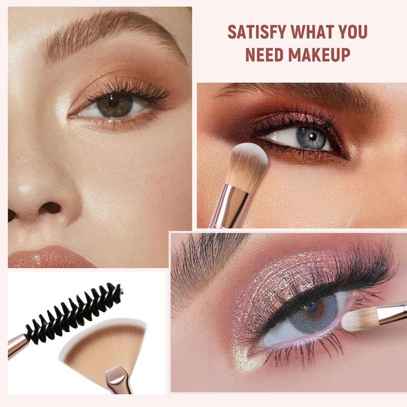 CrazyMar - Makeup Brushes Foundation Powder Concealers Eye Shadows Makeup Set with LED light Mirror 21 Pcs Mini Makeup Brushes