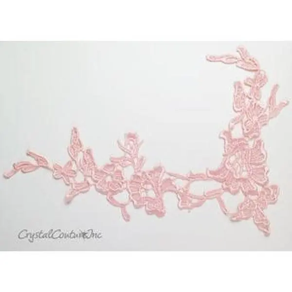 Light Pink Floral Lace Embroidered Applique