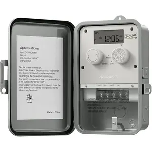 Outdoor Digital Pool Pump Timer, 3HP 40A 240VAC, 7-Day 12 ON/Off Programmable Timer Switch for Pool Pump, Water Heater, Pool Filter, Landscape Lights, ETL Listed