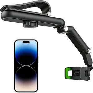 Sunshade Phone Holder, 360° Rotating Rearview Mirror Phone Stand, Car Sunshade Phone Mount Perfect for iPhone Samsung Other Phones, Car Cellphone Mount