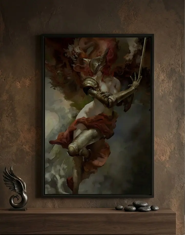 Malenia Blade of Miquella Elden Ring Canvas Wall Art - High-Quality Eco-Friendly Character Motif Painting for Elden Ring Enthusiasts, Black Framed or Frameless Unique Decor Boosting Gaming Spirit, Gaming Room Room Decoration