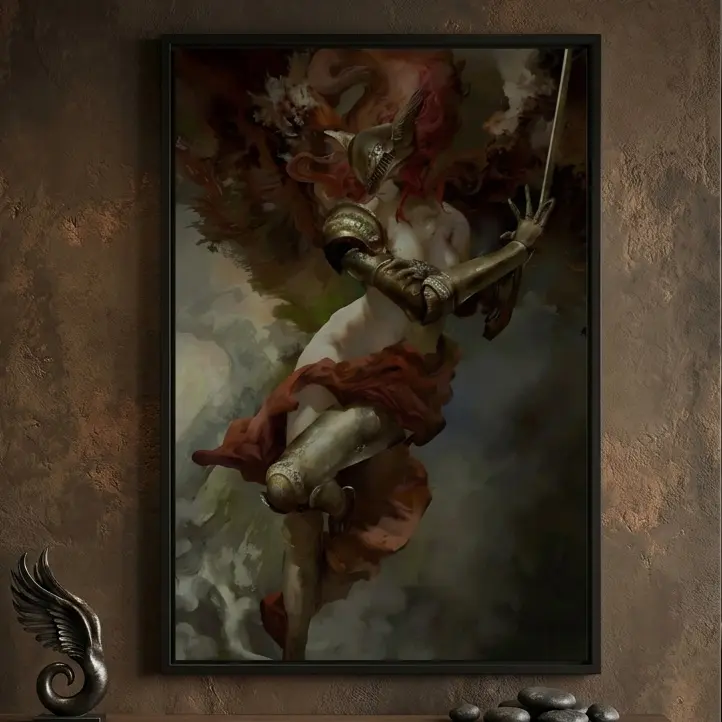 Malenia Blade of Miquella Elden Ring Goddess Canvas Wall Art - High-Quality Eco-Friendly Fantasy-Themed Character Print, Elegant Black Framed/Frameless Statement Art for Gaming Enthusiasts to Boost Gaming Spirit, Home Decor Items for Bedroom Decor