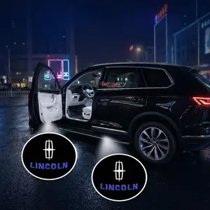 2/4pcs Lincoln Door Projection Light/laser Lamp/new Welcome Light/modified Decoration Floor Lamp (batteries Not Included) LED Door Light
