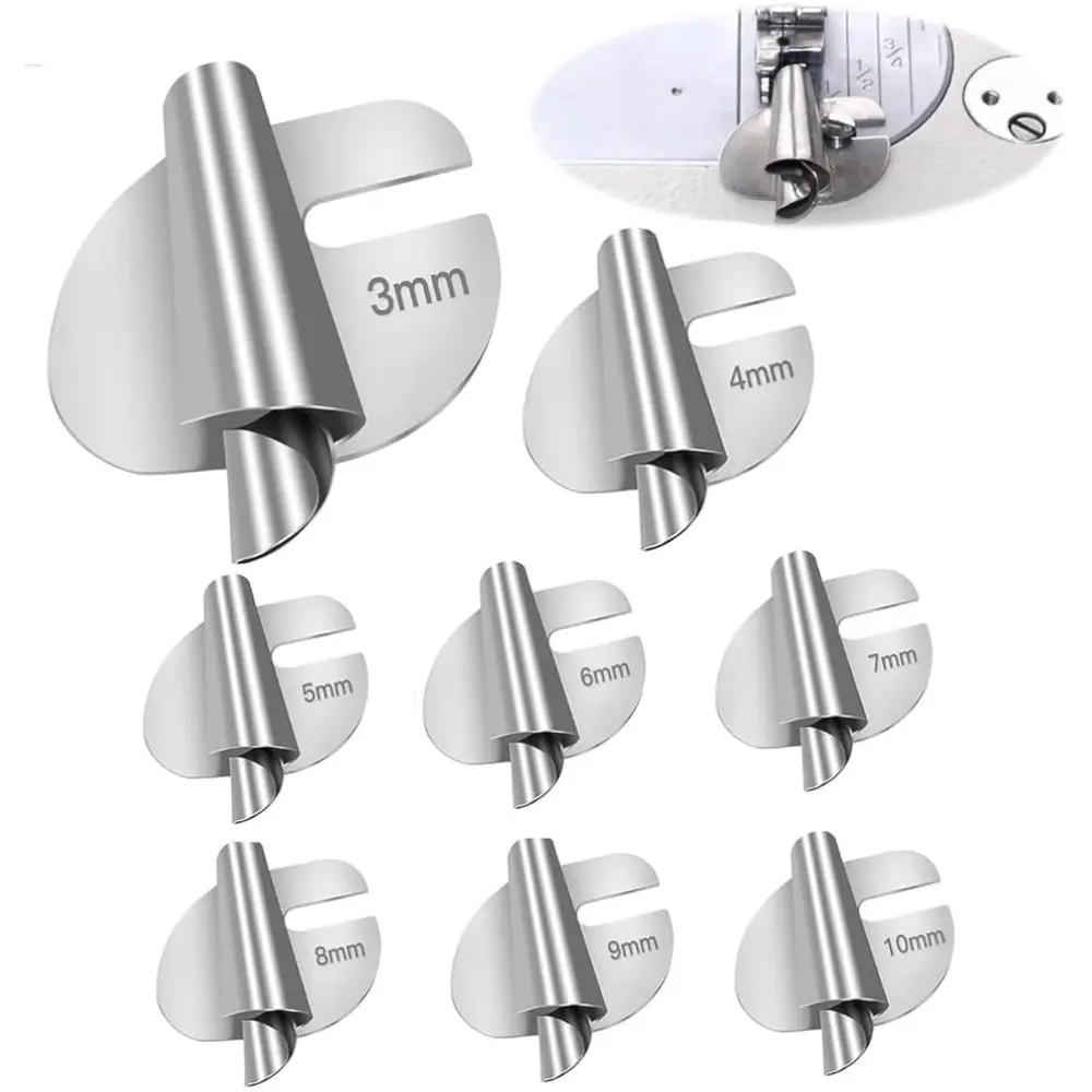 8 pcs Sewing Rolled Hemmer Foot Wide Hemming Machine Rolled Hem Pressure Foot 3-10mm Hemming Foot for Sewing Machine for Home Industrial Sewing Machine Sewing Supplies