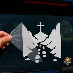 "Jesus Walks With Me In The Valleys" Vinyl Decal - Handmade Christian Car Window Sticker, Tumbler Decal, Faith Gift