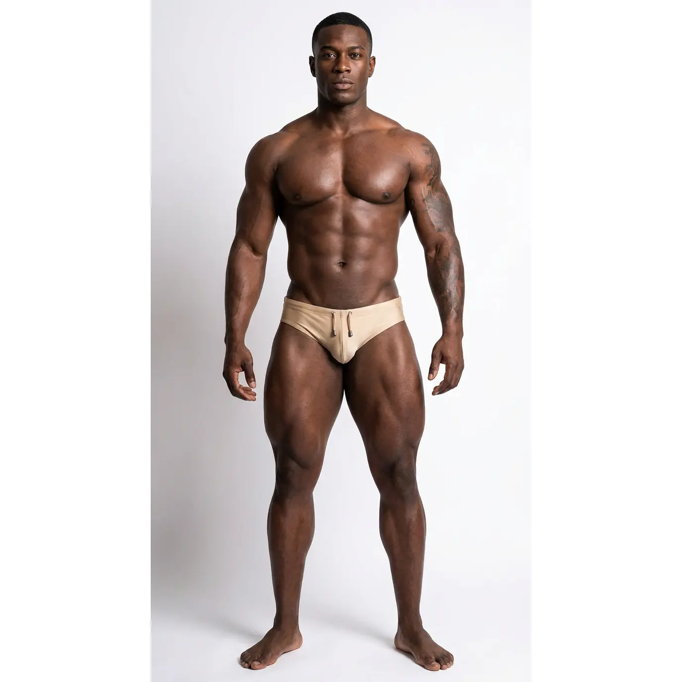 Men's Nano Swim Brief - Golden Pulse, Swimming Activewear, Men's Clothing with Swimwear Fabric Brief Design & Metal Hardware
