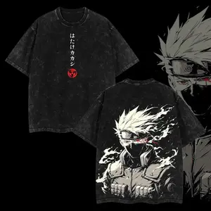 valentine shirts Kakashi Vintage Oversized T-Shirt 2025 – Retro Washed Anime Tee, Heavyweight Cotton Streetwear Top for Naruto Fans & Manga Lovers