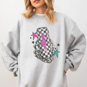 Checker Alan! Skellie Hand Sweatshirt - Ash Grey - Preppy Fit Aesthetic Jersey Unisex