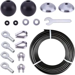 .Ft AllinOne Cable Replacement Kit, .mm/.mm PU Coated Steel Wire Rope with  Pcs Accessories – Upgraded Smooth & Durable Design for LAT Pulldown, Low Row, Home Gym Machine