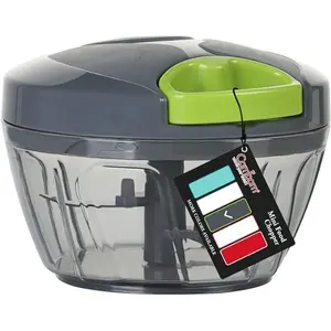 Cambom Manual Food Chopper Vegetable Cutter, Hand String Vegetable Chopper Onions Cutter for Vegetable Fruits Nuts BPA Free Food Safe Material, 500ml Gray