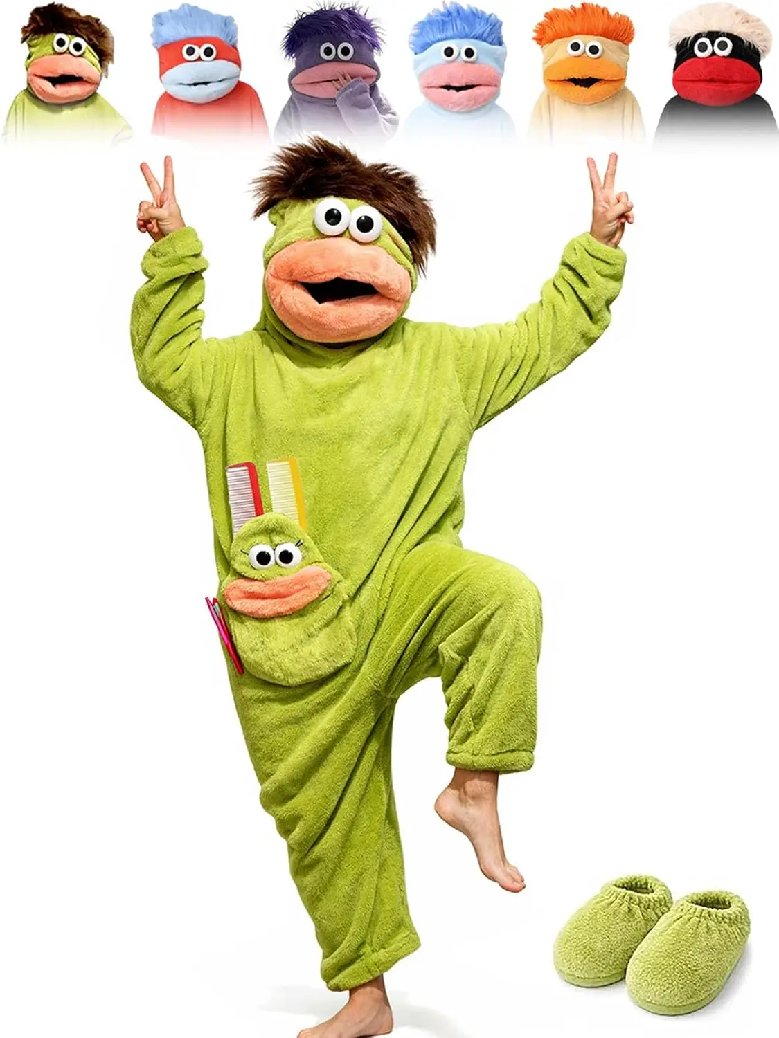 Mouth Monster Onesie for Adults - 2026 Funny Snuggly Fleece Pajamas, Hilarious Design for Comfortable Lounging