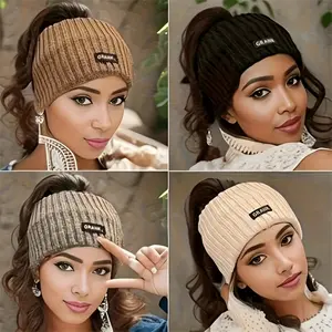 1/4pcs Women's Knitted Thickened Winter Headbands - Fashionable Simple Sweet Style, Soft Comfortable Wide Elastic Hair Bands For Daily Wear