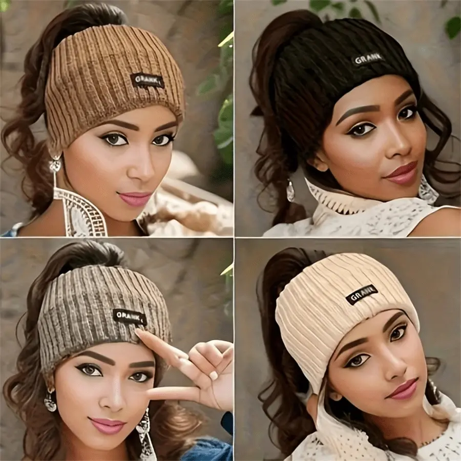 1/4pcs Women's Knitted Thickened Winter Headbands - Fashionable Simple Sweet Style, Soft Comfortable Wide Elastic Hair Bands For Daily Wear