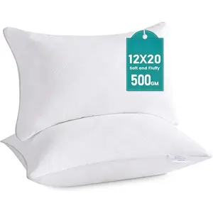 12 x 20 Pillow Inserts (Set of 2), Rectangle Square Interior Sofa Pillow Insert Pair, White Decorative  Pillow for Bed Couch Living Room