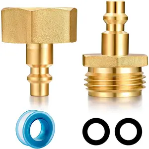 RV Winterize Sprinkler Systems Blowout Plug Quick Connect Air Compressor 1/4" Adapter | Fits Garden Hose 3/4" Threading Water Blowout Adapter Fitting for RV, Camper and Sprinkler Systems