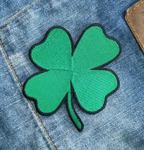 Ireland Heritage Luck of The Irish Four Leaf Clover Shamrock - 4 inch Iron-on Patch