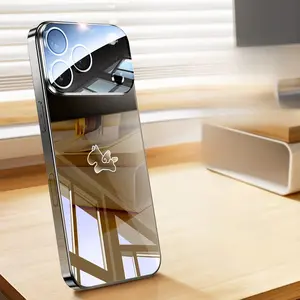 Luxury Electroplated Tempered Glass Glossy Case Cover for iPhone 17 Pro Max/17A/16 Pro/15/14Features: - Electroplated steel frame with glass back panel - Camera lens protection - Shockproof design - Unisex style