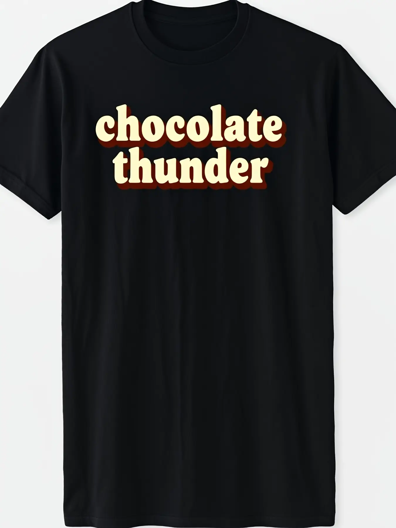 Chocolate Thunder Choco Bar Chocoholic Funny Choco unisex soft cotton short sleeve t shirt, vintage graphic casual tee for men women teens, perfect birthday holiday gift for camping travel gym daily street  wear