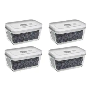 ZWILLING Fresh & Save 4-pc Small Glass Vacuum Sealer Food Storage Containers with Airtight Lids