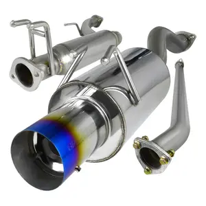 2006-2011 Honda Civic EX LX DX Sedan T-304 Stainless Steel N1 Style Catback Exhaust System w/ Burnt Tip