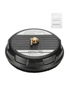 15-Inch Pressure Washer Surface Cleaner with 4 Wheels, 3000 Max PSI, Durable Plastic Housing, Efficient For Concrete Driveways Patios Decks, Wide Cleaning Path, Replacement Nozzles, Quick Connect, Easy Assembly